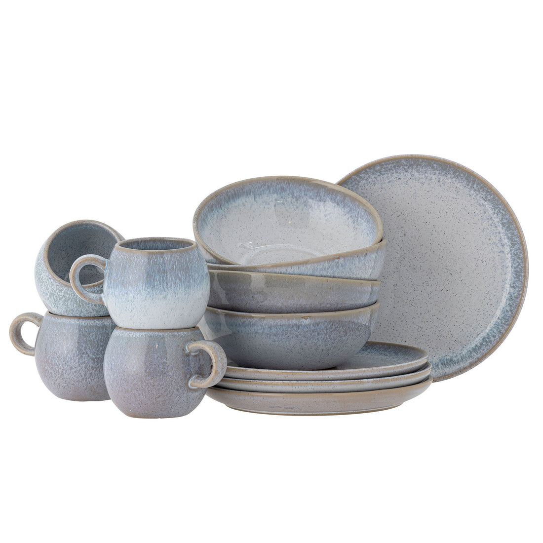 Bloomingville Paula breakfast set, blue, stoneware