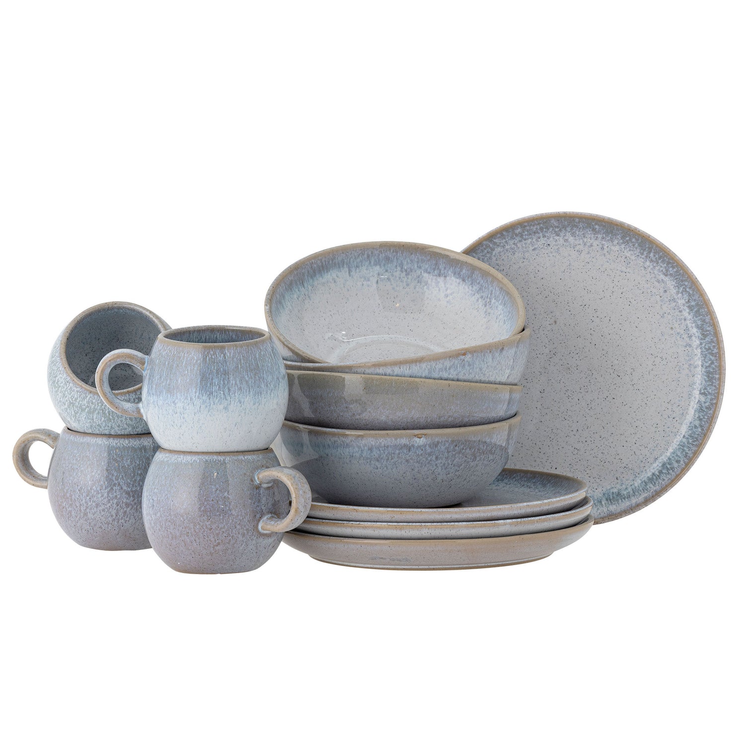 Bloomingville Paula breakfast set, blue, stoneware