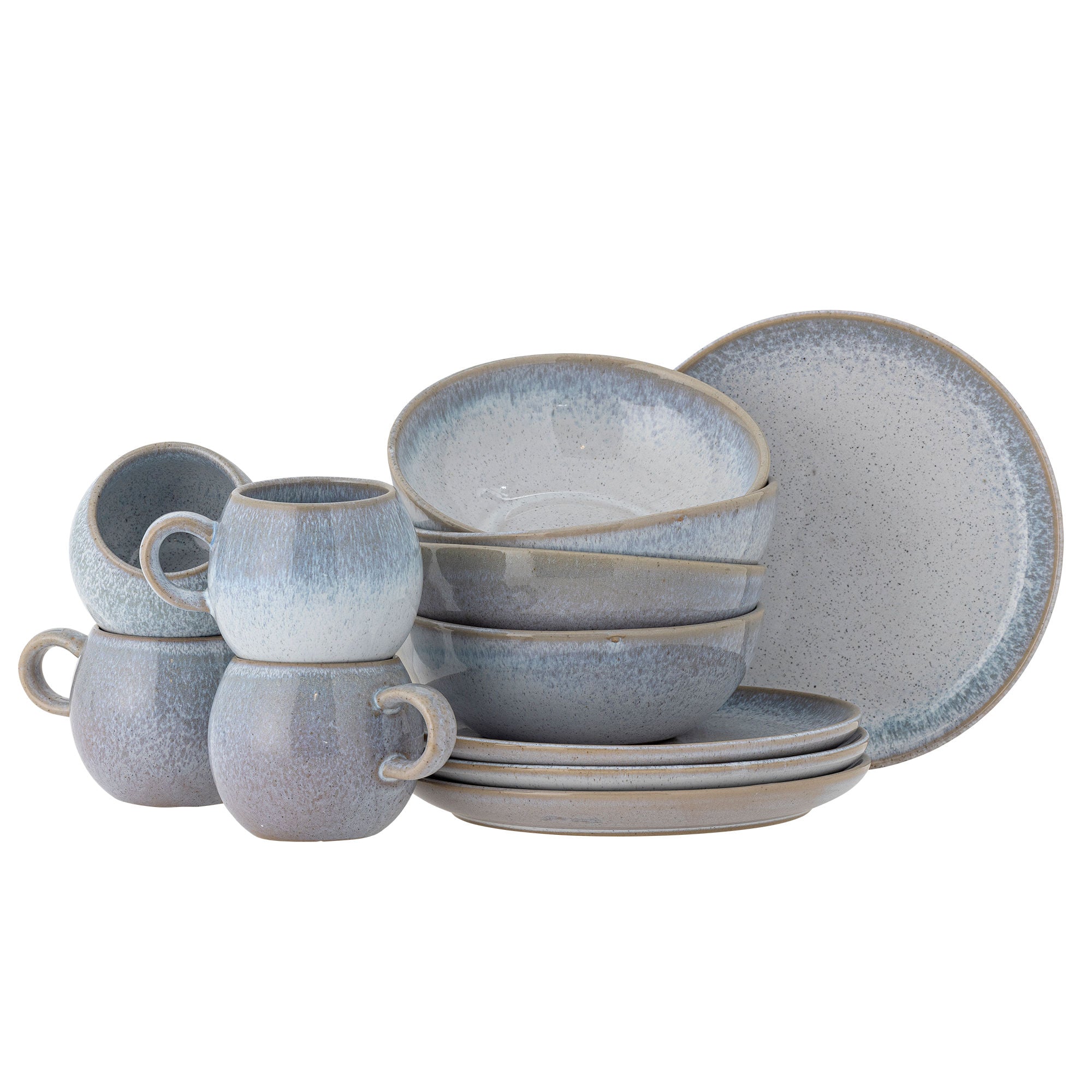 Bloomingville Paula breakfast set, blue, stoneware