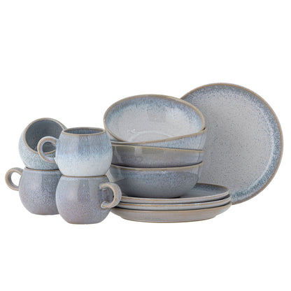 Bloomingville Paula breakfast set, blue, stoneware