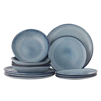 Bloomingville Sandrine table service set, blue, stoneware