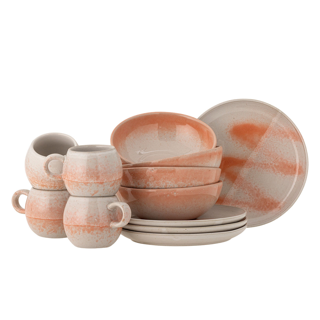 Bloomingville Paula breakfast set, orange, stoneware
