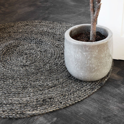 House Doctor - Structure Carpet Ø 100 cm - Black/Gray