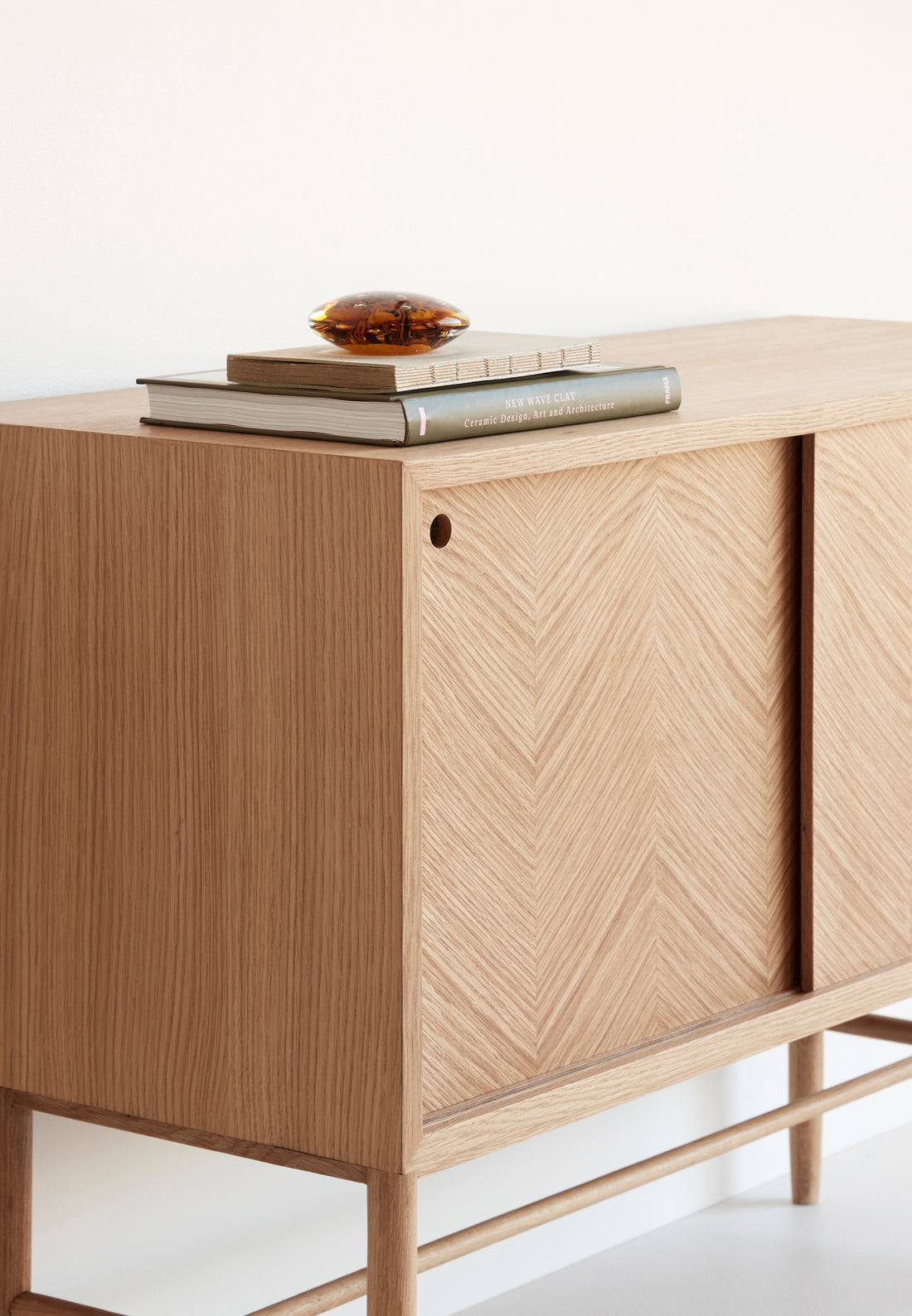 Herringbone Dresser Sliding Doors Natural - 100x40xh70cm