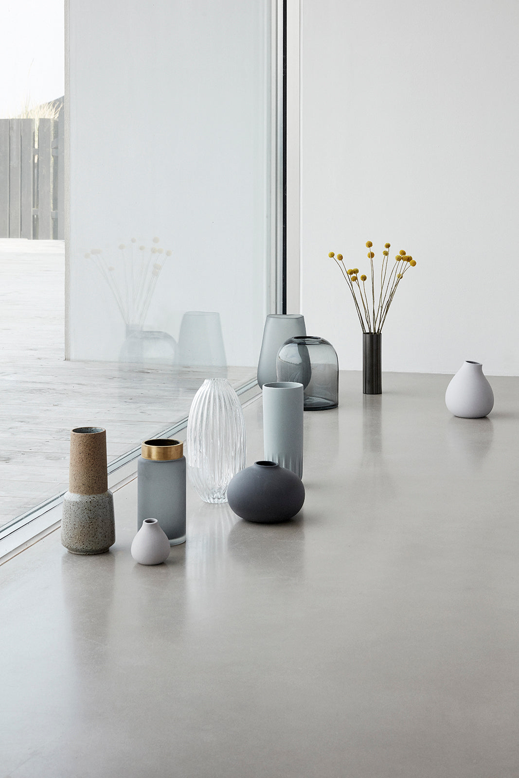 Gleaming Vase Gray (set of 3) - ø7xh10, ø7xh16, ø7xh20cm