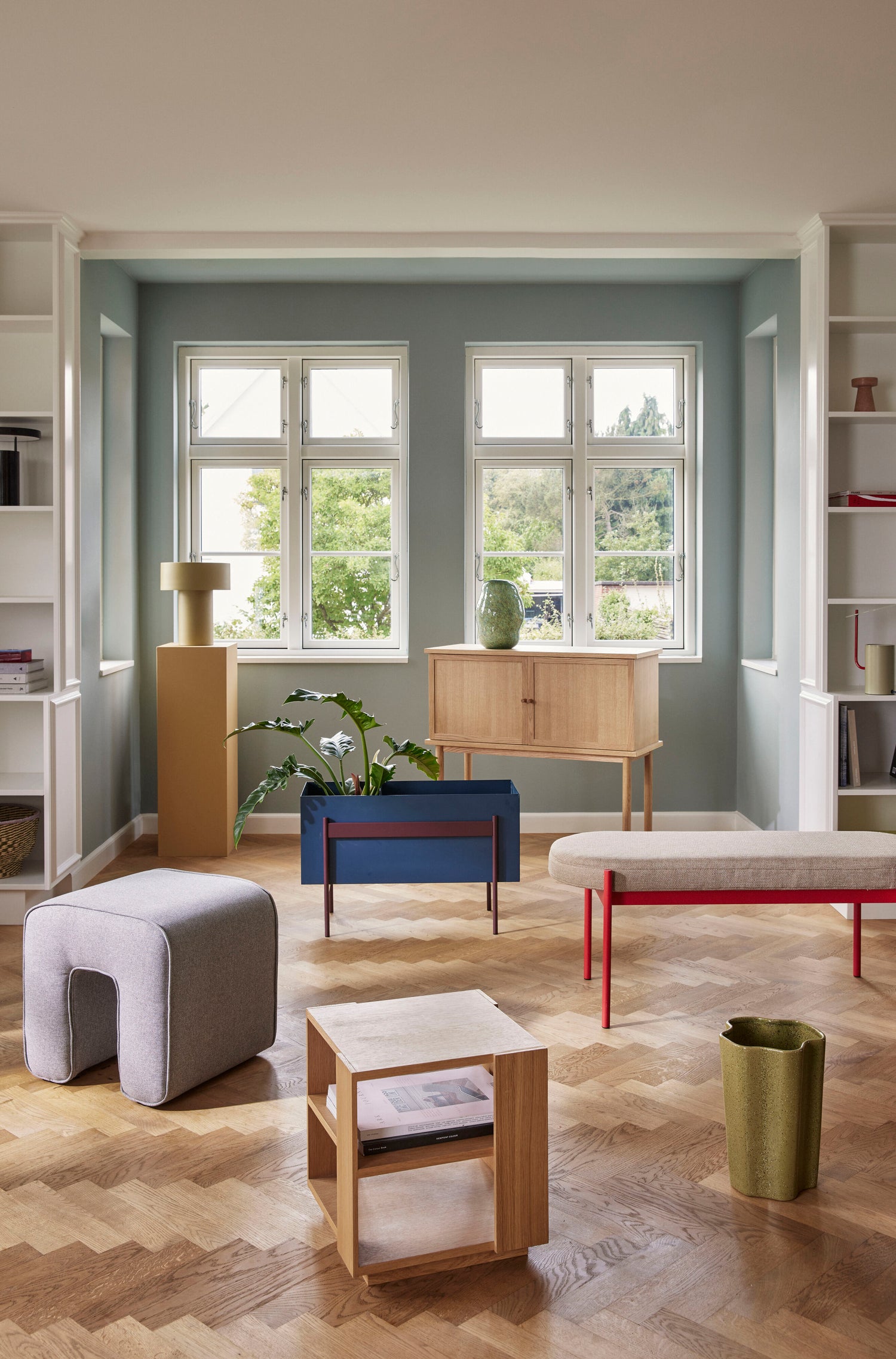 Peppy curve nature/green (set of 2) - Ø34XH21, Ø38XH26CM