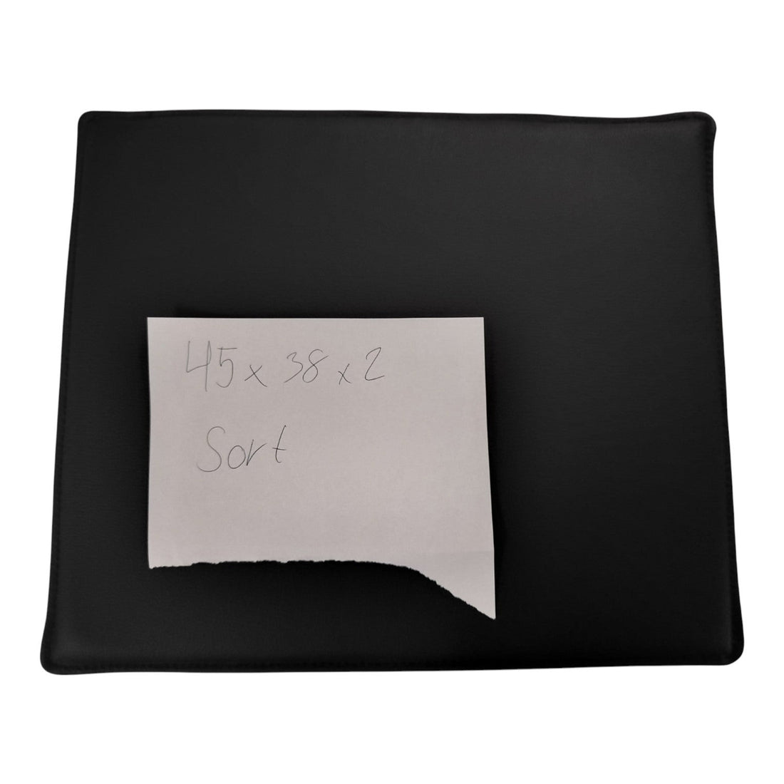 45x38 cm black leather cushion