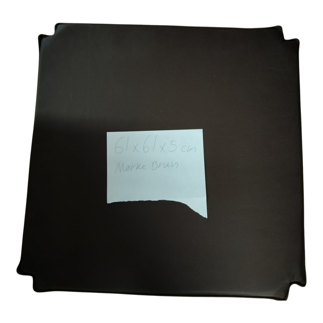 Residual section - 61x61x5 cm in dark brown leather with cutting