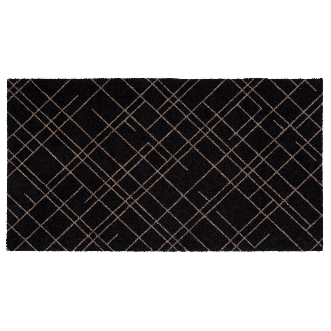 Floor mat 67 x 120 cm - lines/sand black