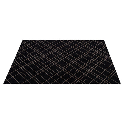 Floor mat 90 x 130 cm - Lines/Sand Black