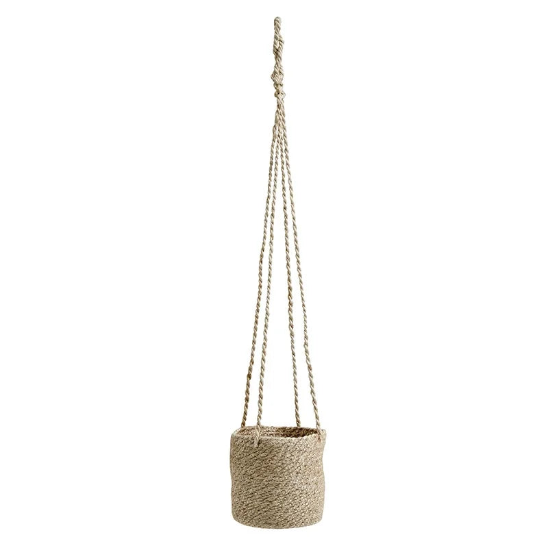 Hanging herbal pot in jute - Ø16 cm - nature
