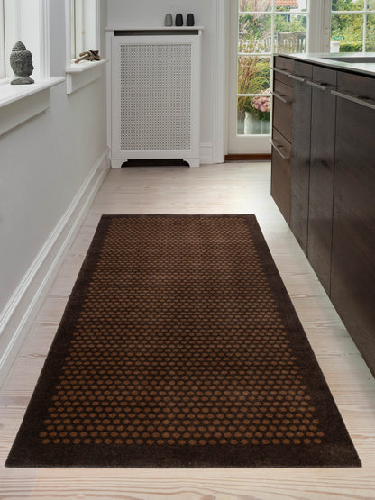 News - Carpet/had 90 x 200 cm - Dot/Cognac -Dark Brown