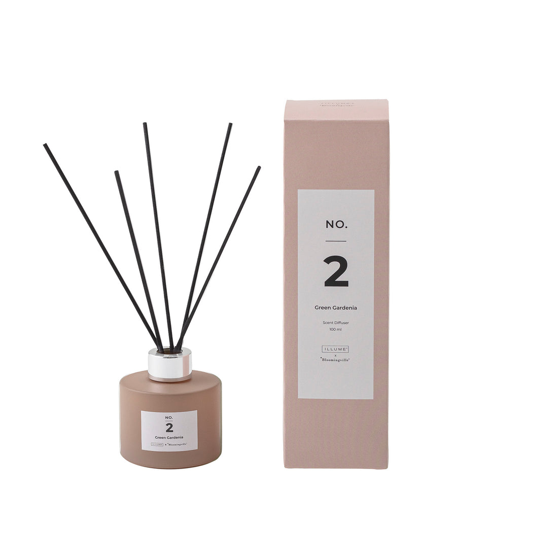 NO. 2 - Green Gardenia Duftpinde, Rosa, Duftevand - ILLUME X BLOOMINGVILLE - DesignGaragen.dk