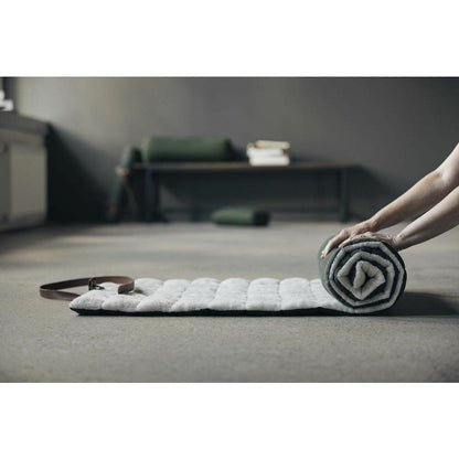 Nordal YIN YOGA mat with leather strap - 65x195 cm - dark green