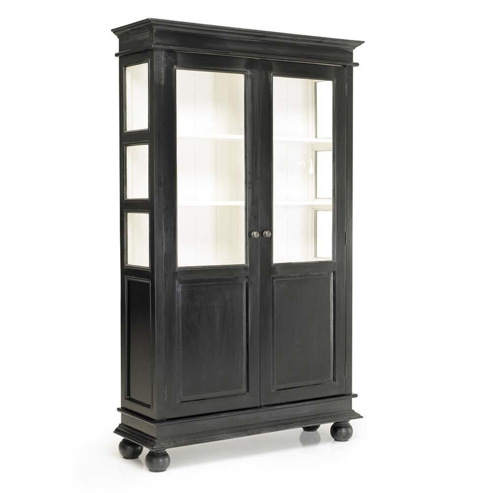 Nordal NOVA display cabinet in wood - 200x112 - black/white