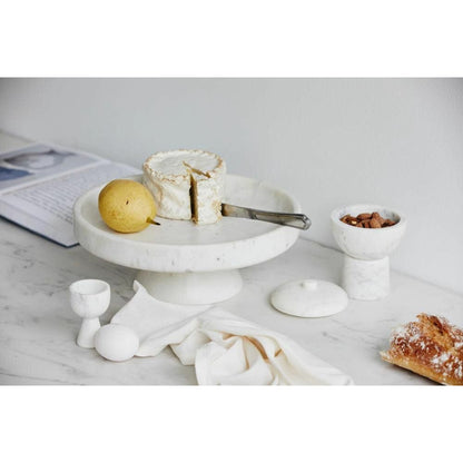 Nordal IMATRA cake plate in marble - ø30 cm - white