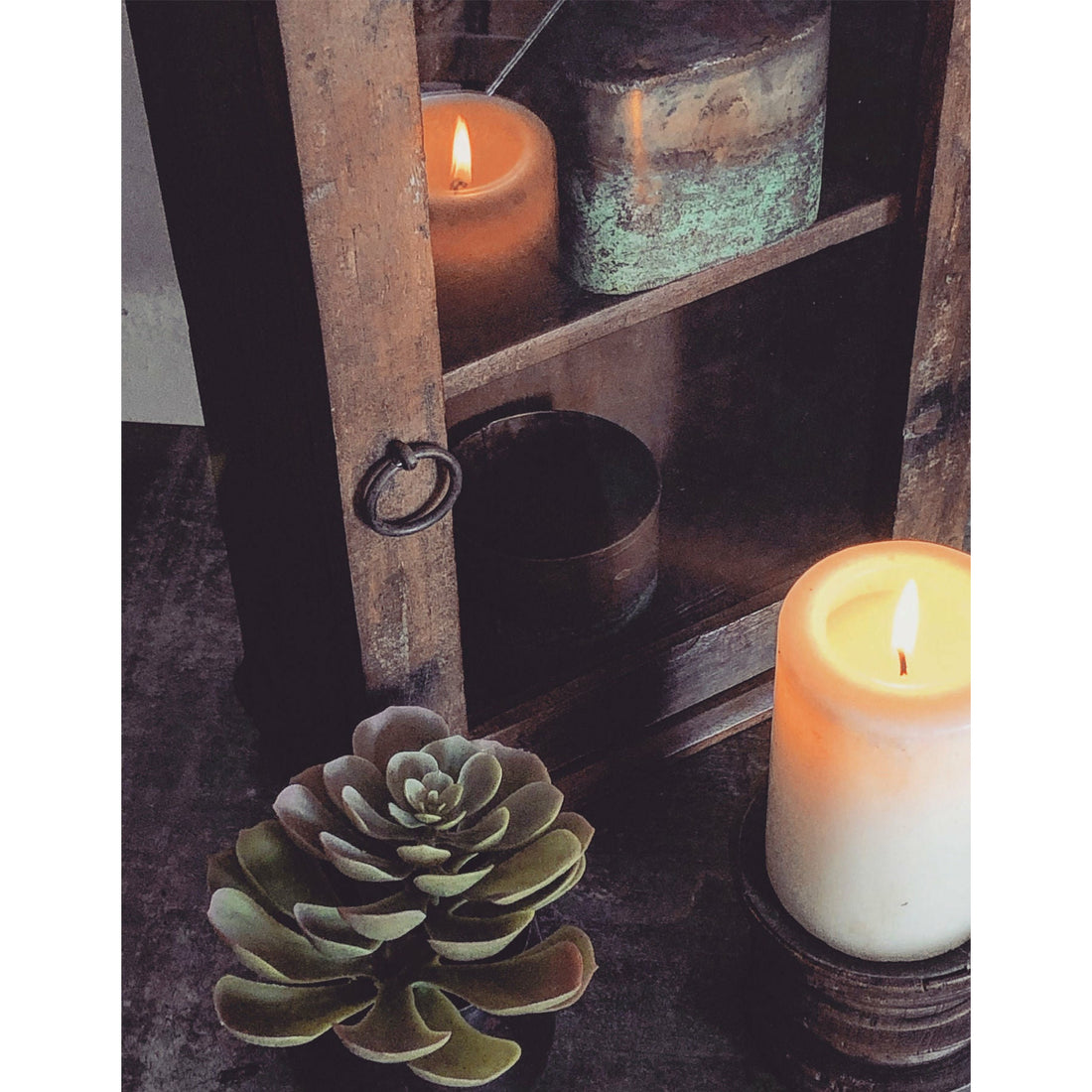 Sjælsø Nordic TREE CASE WITH 1 SHELVE AND GLASS LOCK - Set of 2
