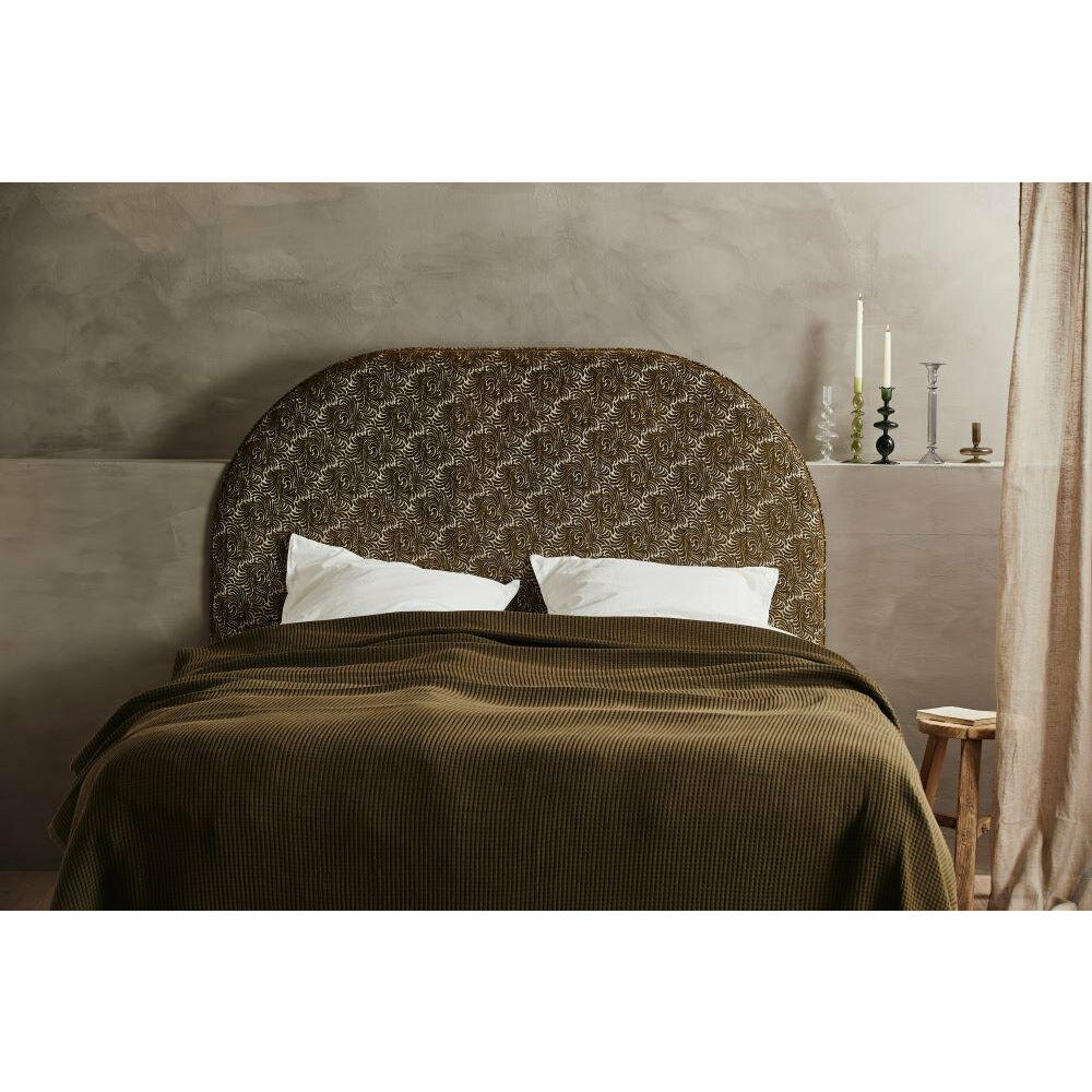 Nordal NEVA bedspread w/jacquard fabric - 181 cm - Olive green/golden