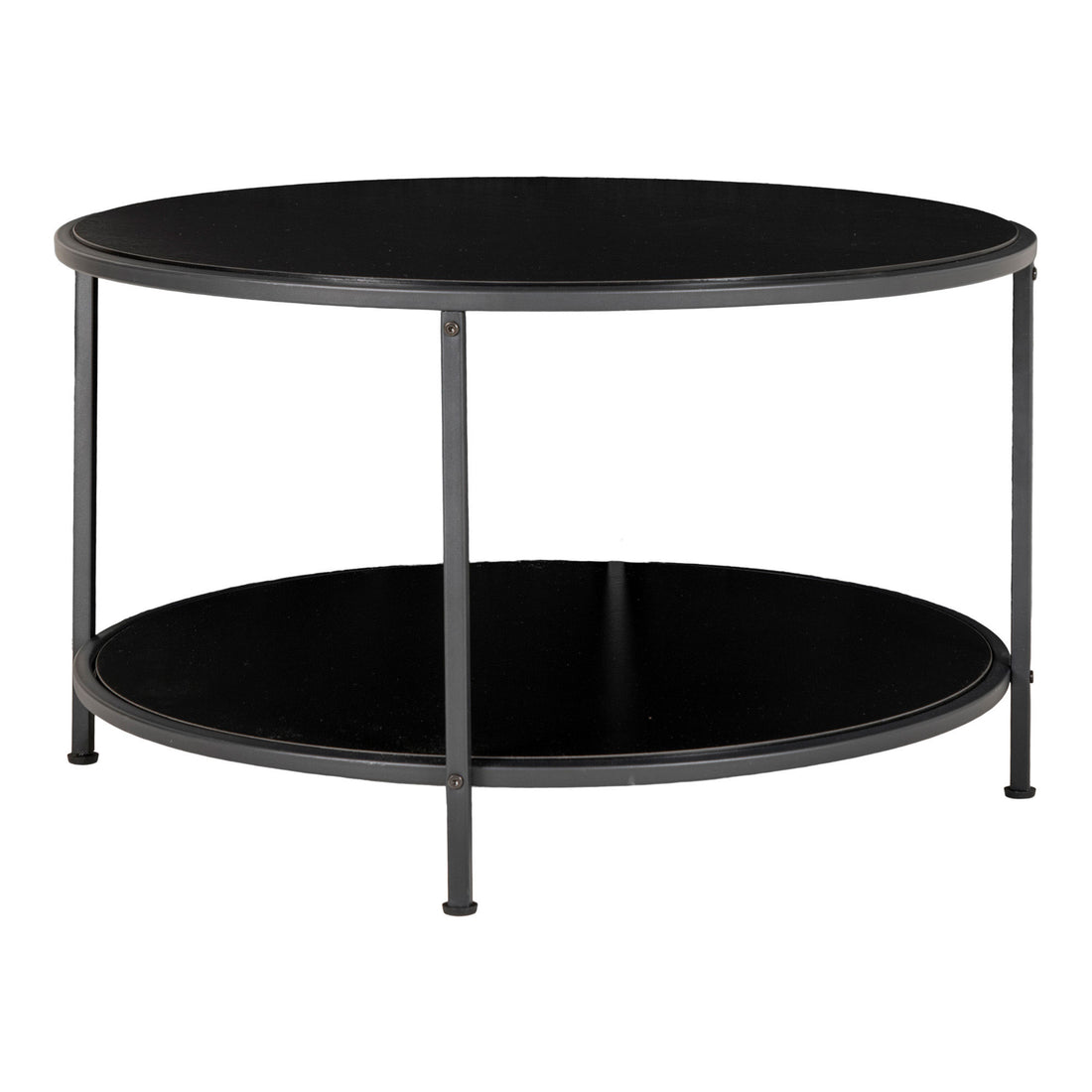 Vita Coffee table - Round coffee table with black frame and black countertops Ø80x45 cm - 1 - pcs