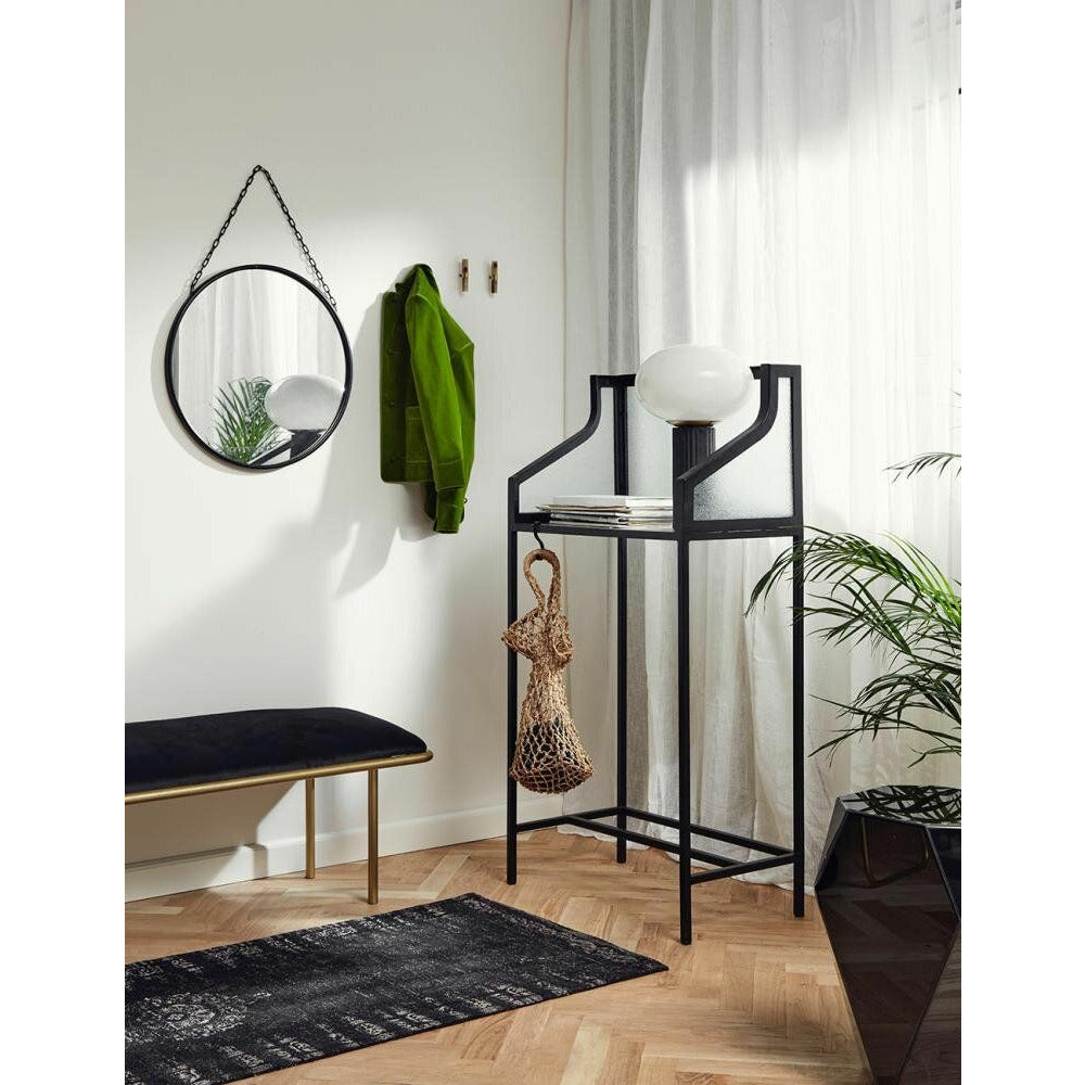 Nordal WARM bench w/golden frame and velour - l122 cm - black