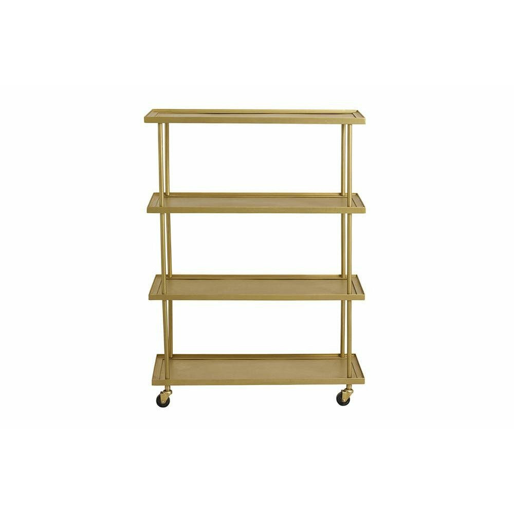 Nordal KAMO rullebord i messing med 4 hylder - 76x31 cm - Nordal - DesignGaragen.dk