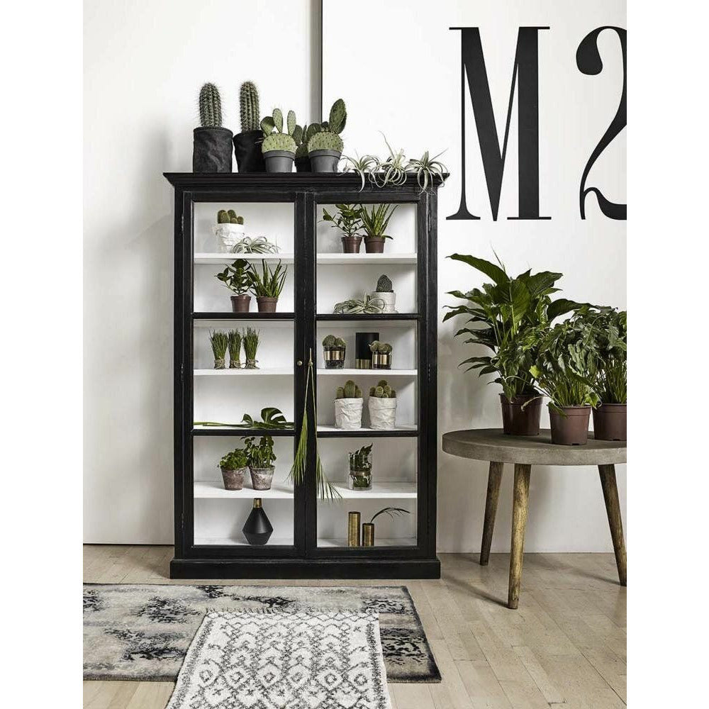 Nordal CLASSIC display cabinet in wood - 212x142 - black/white
