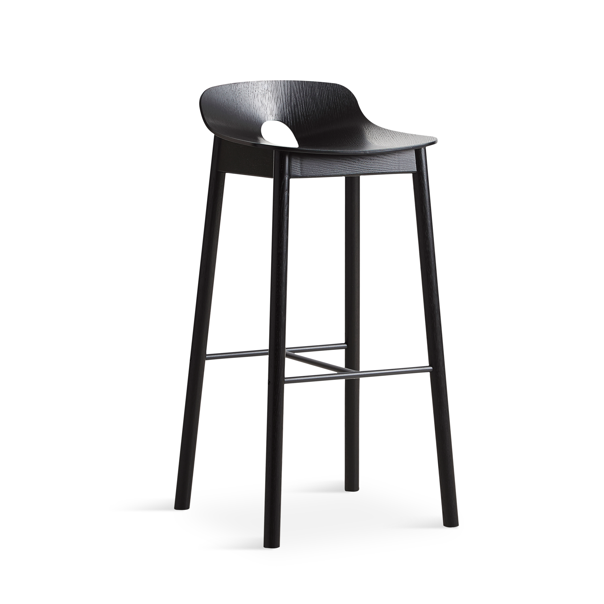 WOUD -  Mono bar stool - Black