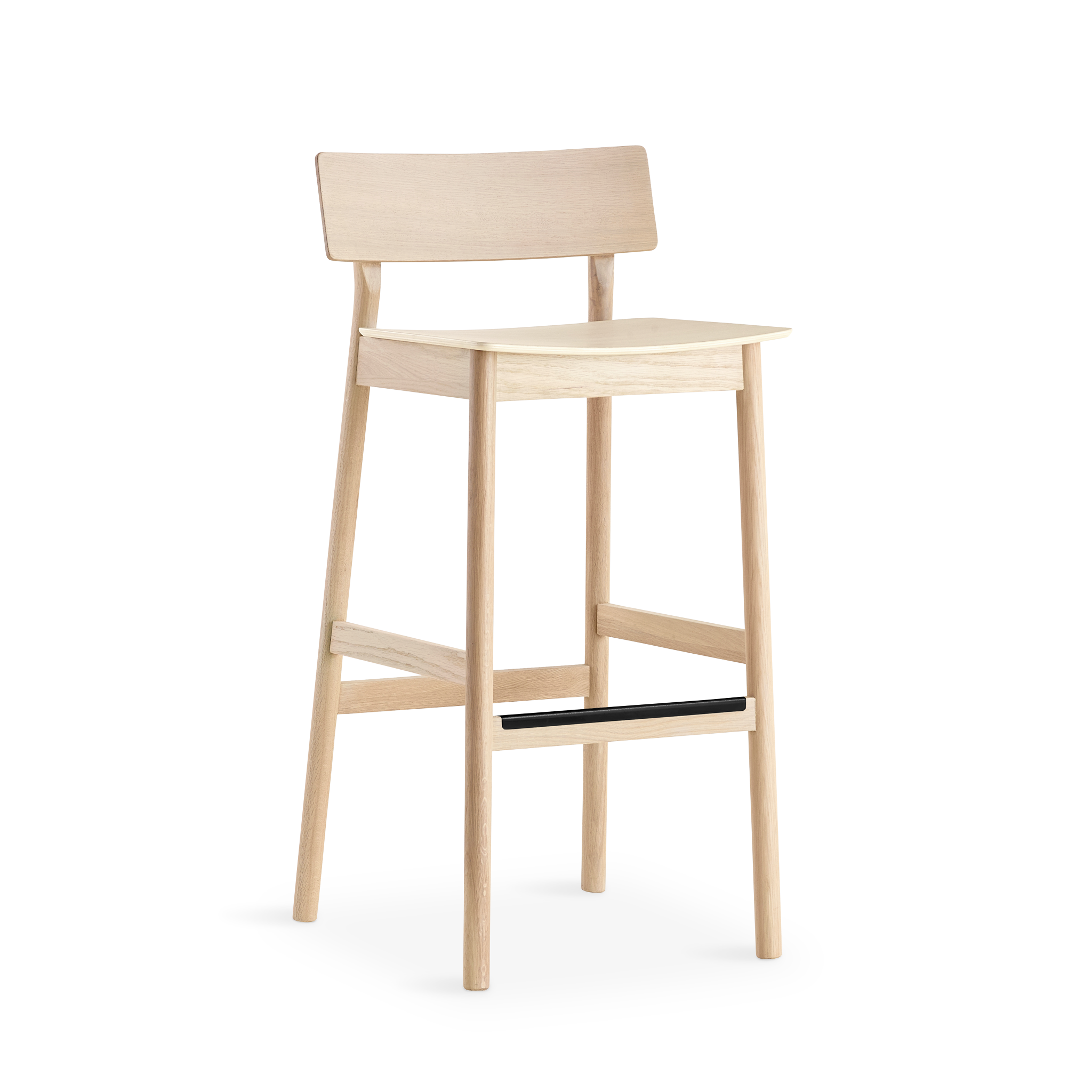 WOUD - Pause bar stool 2.0 - White pigmented oak - WOUD - DesignGaragen.dk