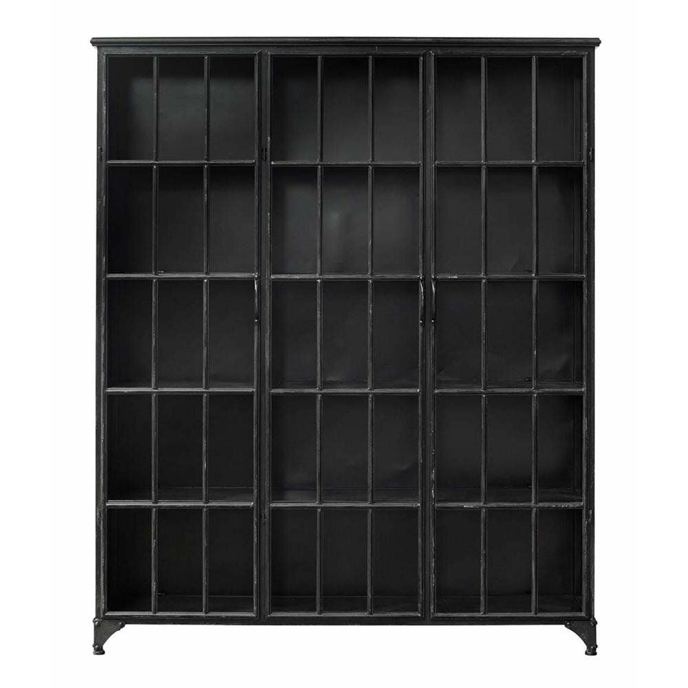 Nordal DOWNTOWN display cabinet in iron - 180x150 - black