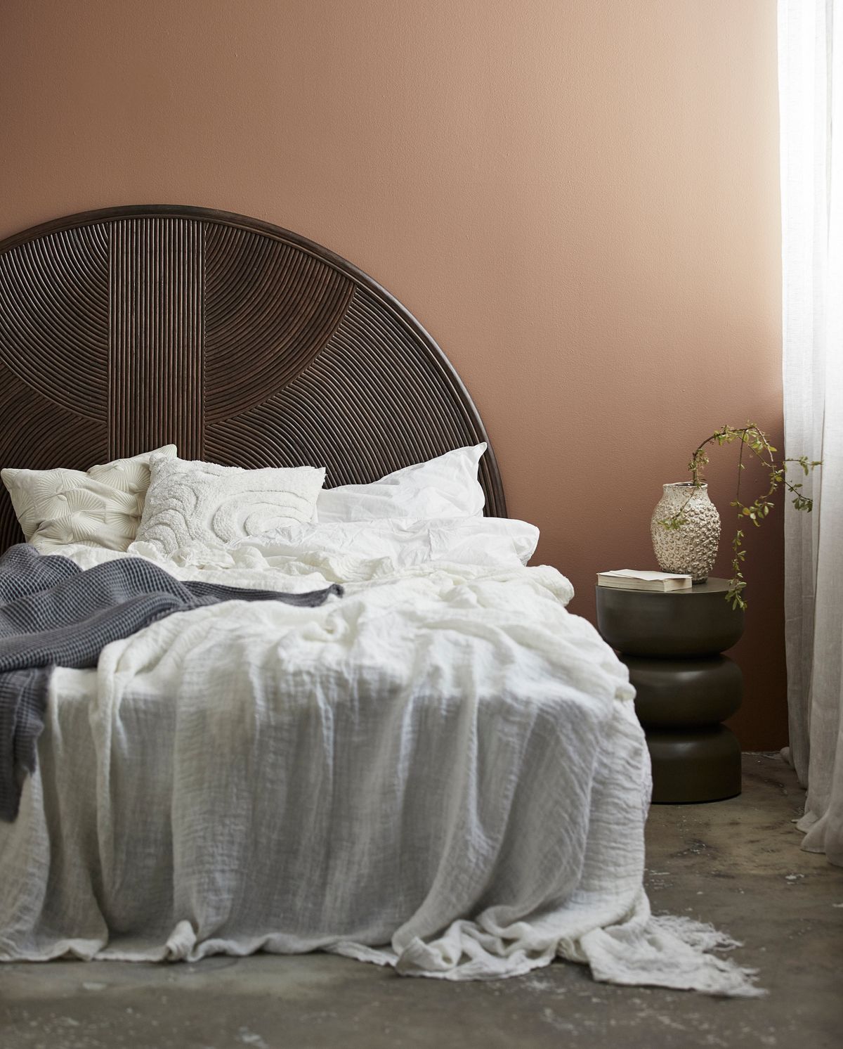 Alula bedspread in flax - 270x270 cm - white