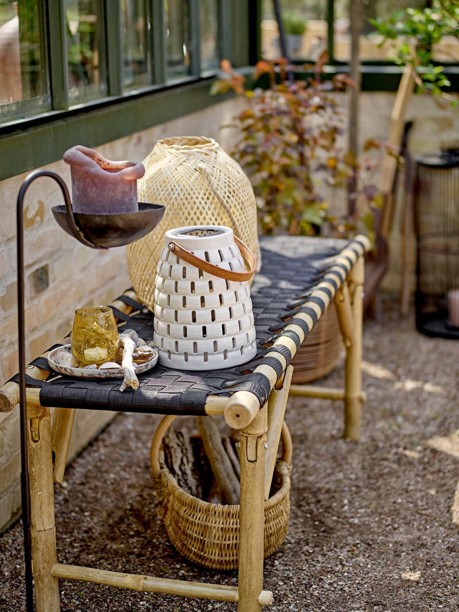 Bloomingville Treillis Solar Cell lanterns, Nature, Stoneware