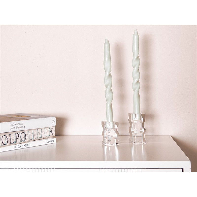 House of Sander Camellia candlestick, Clear