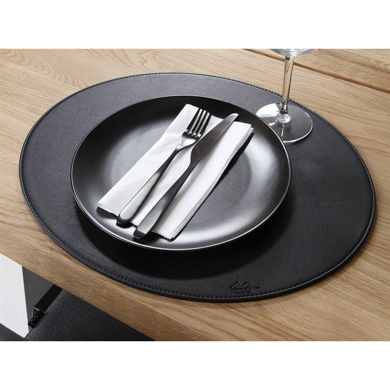 House of Sander Oval placemat // Black PU - HARD