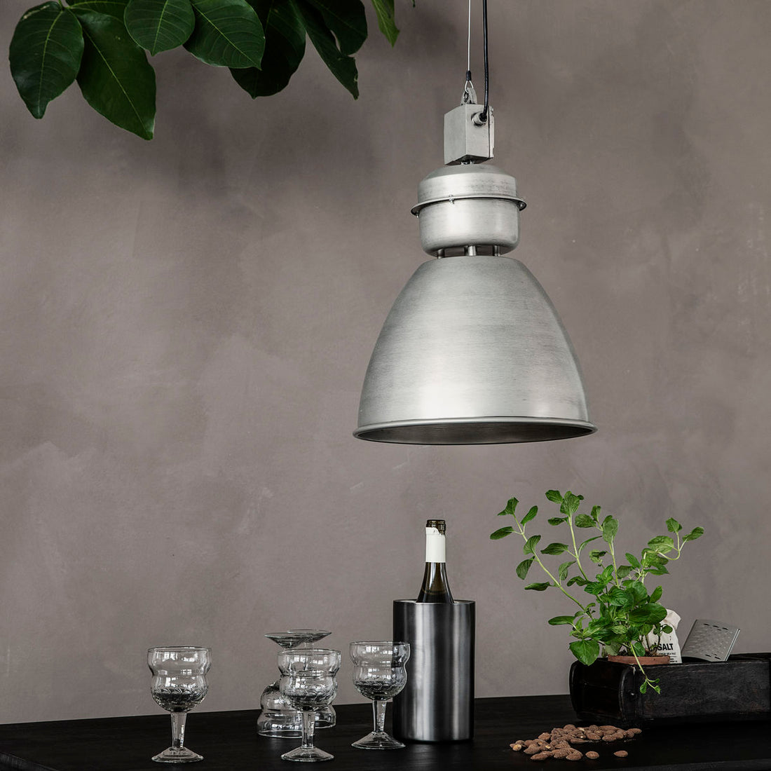 House Doctor - Lamp, Volume, Gunmetal - H: 52 cm, DIA: 35 cm