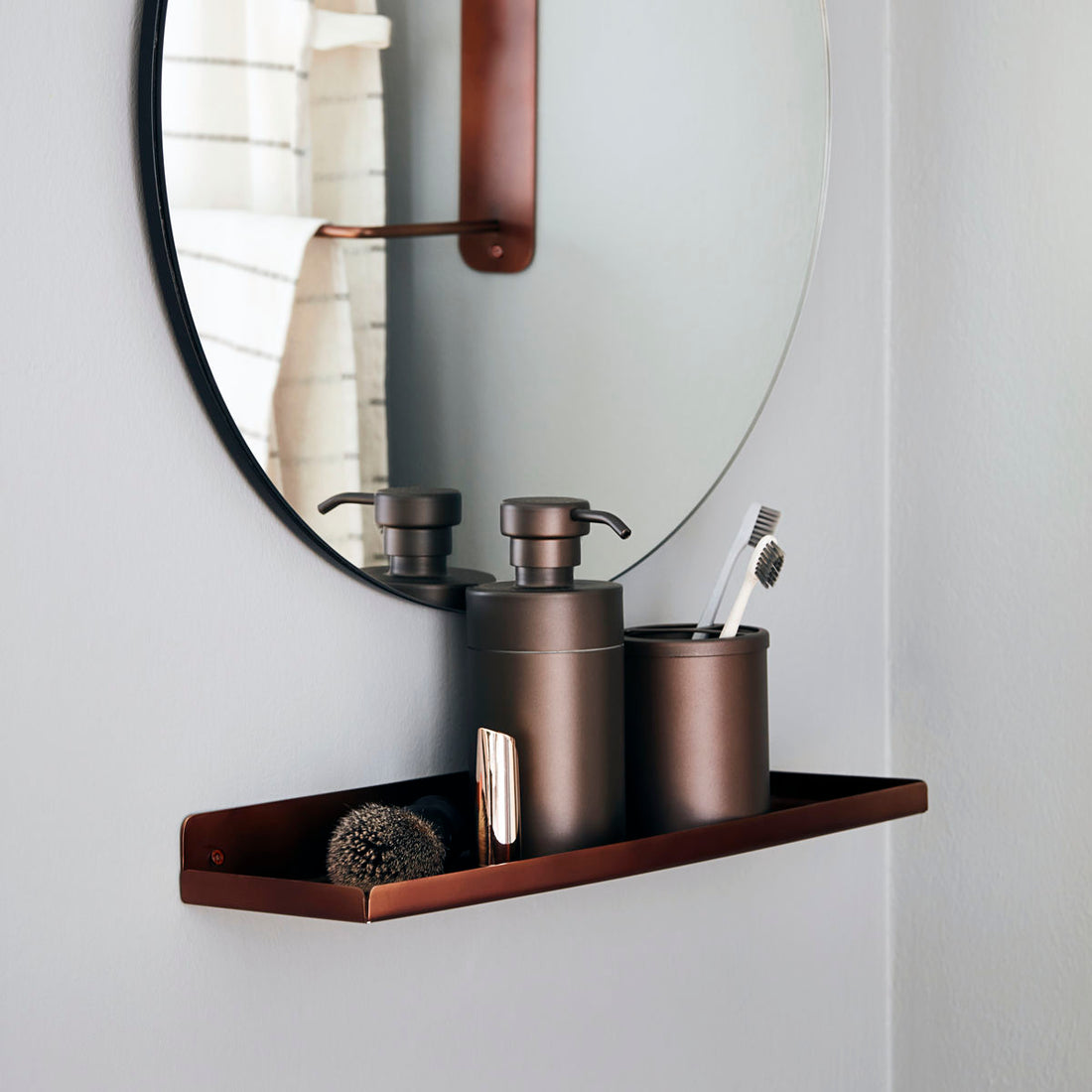 House Doctor Shelf, Boti, Browned Brass-L: 43 cm, W: 11.5 cm, H: 4 cm