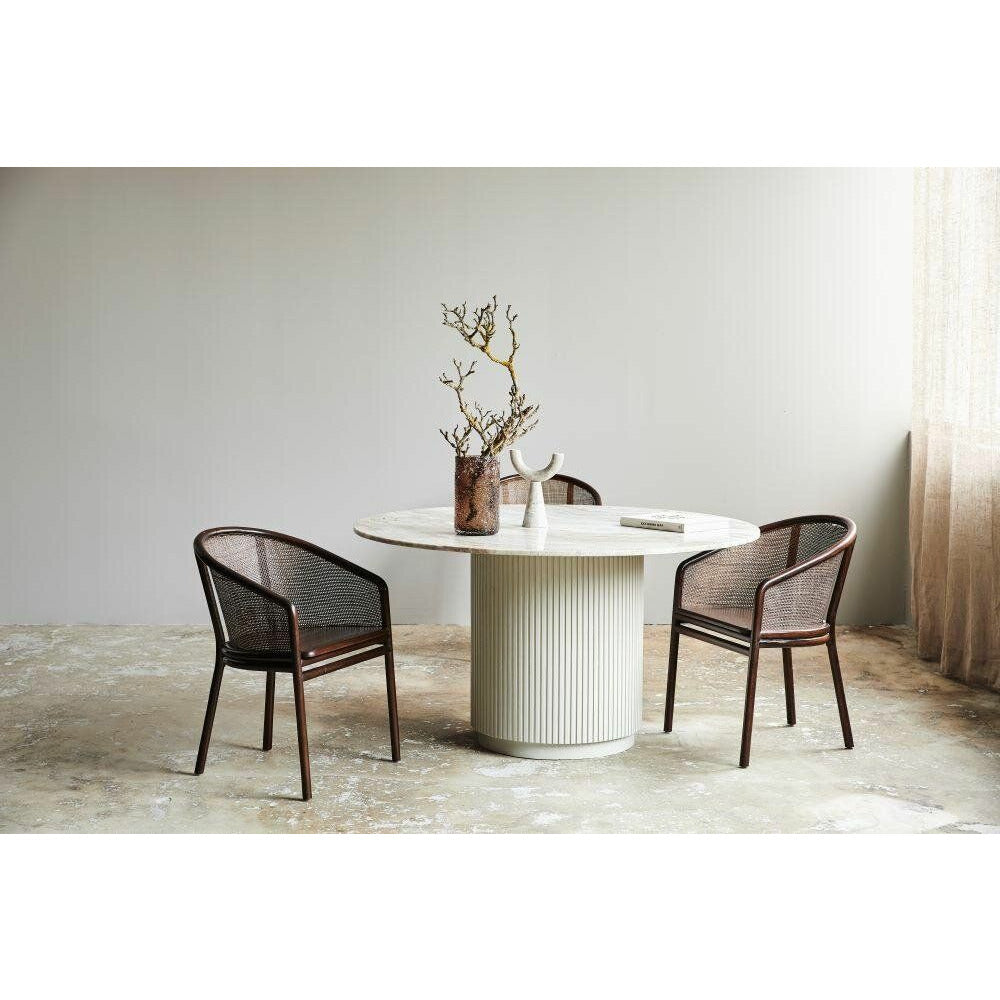 Nordal Erie Round Dining Table in Wood and Marble - Ø140 cm -