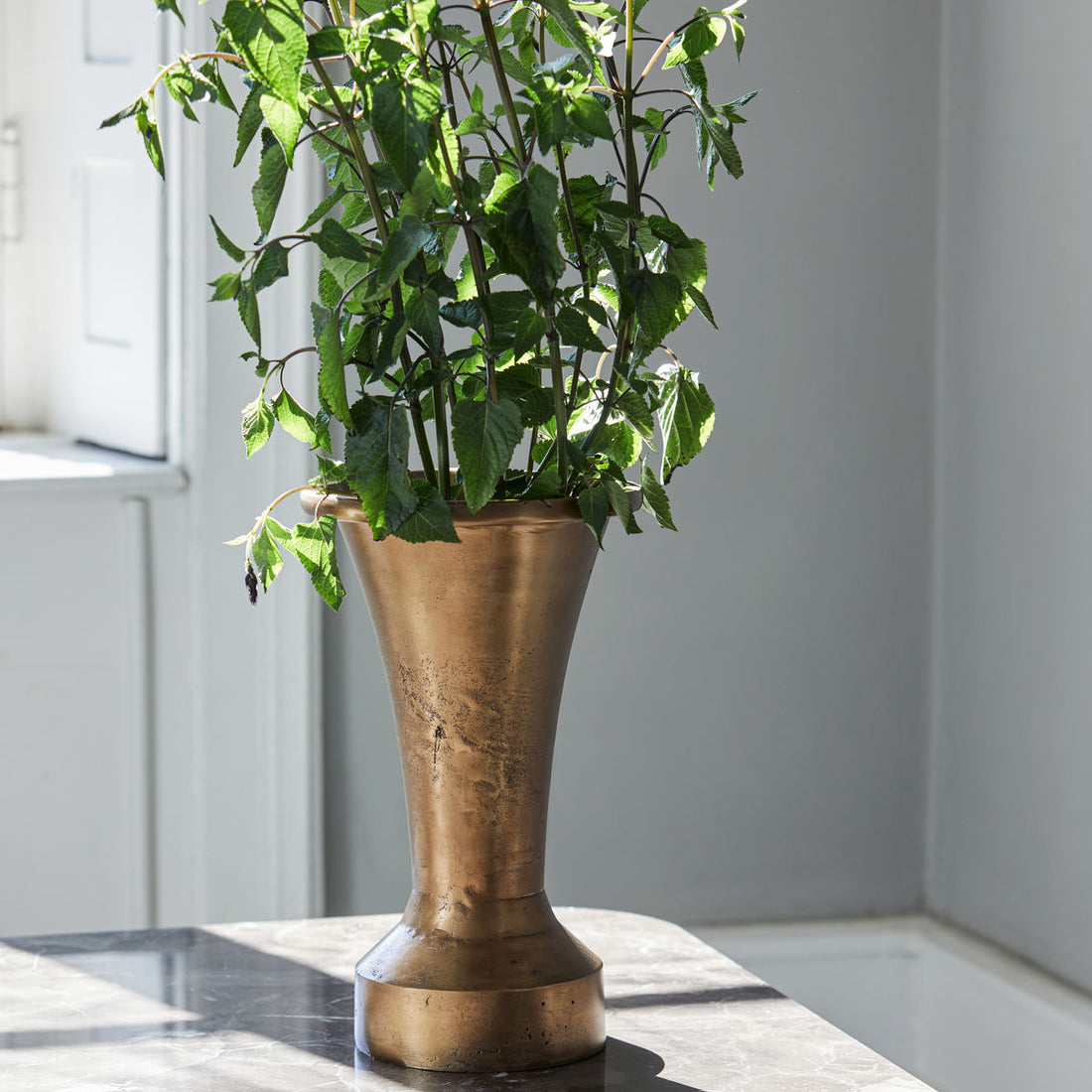 House Doctor-Vase, Florist, Antique Brass-H: 33 cm, DIA: 20 cm