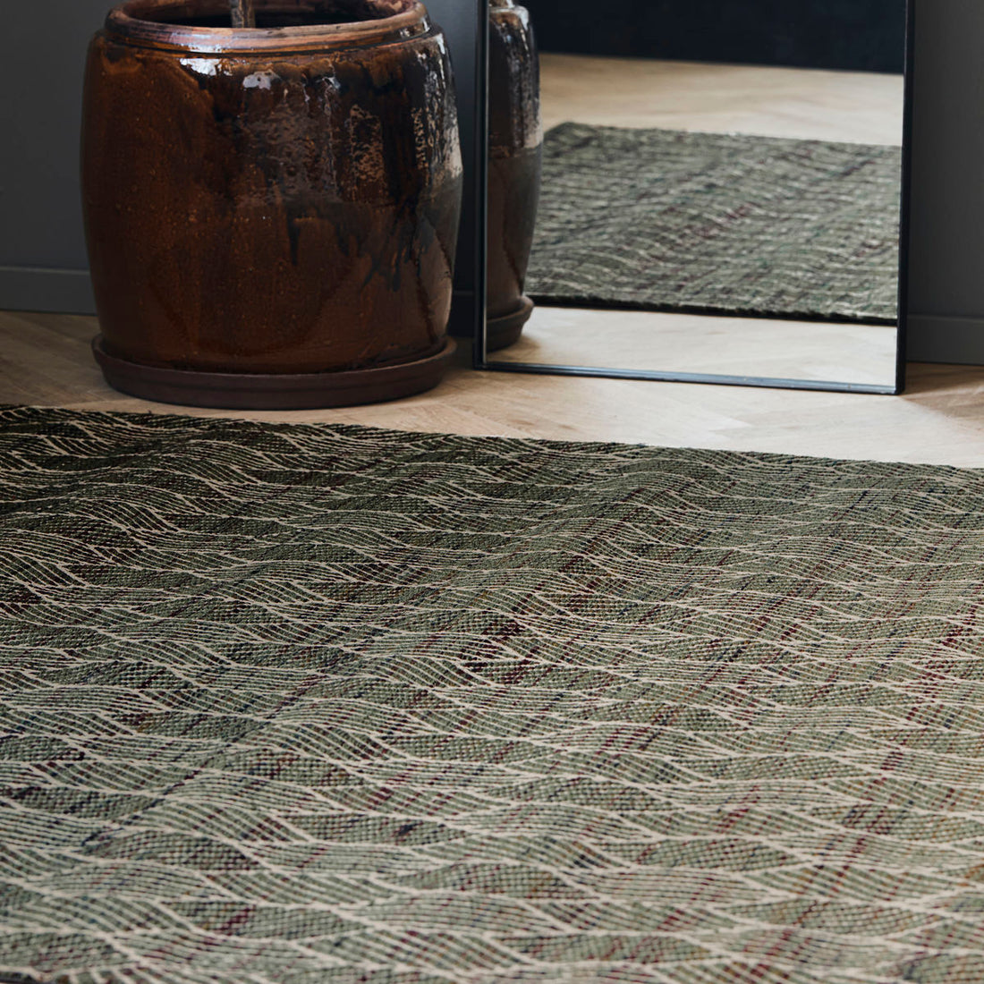 House Doctor rug, Agon, Green-L: 180 cm, W: 180 cm
