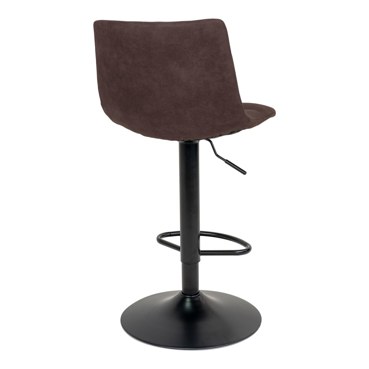 Middelfart bar stool - bar stool in microfiber, dark brown with black legs