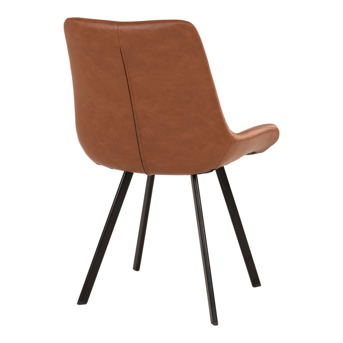 Memphis Dining Table Chair - Dining Table in PU, Brown with Black Legs, HN1226