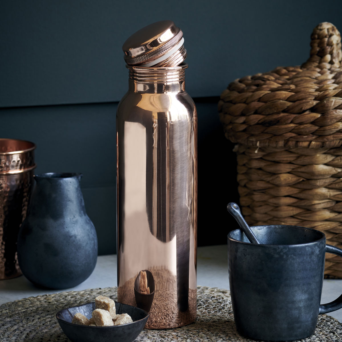 House Doctor-Bottle, Al, Copper-h: 28 cm, dia: 7.5 cm