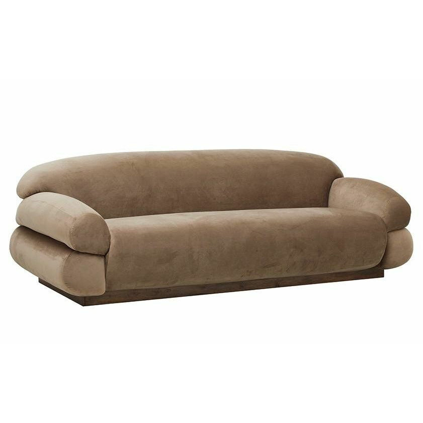 Nordal SOF sofa with velour cover - L214 cm - light brown