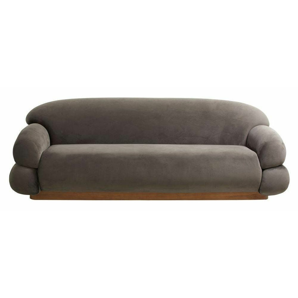 Nordal SOF sofa with velour cover - L214 cm - warm grey