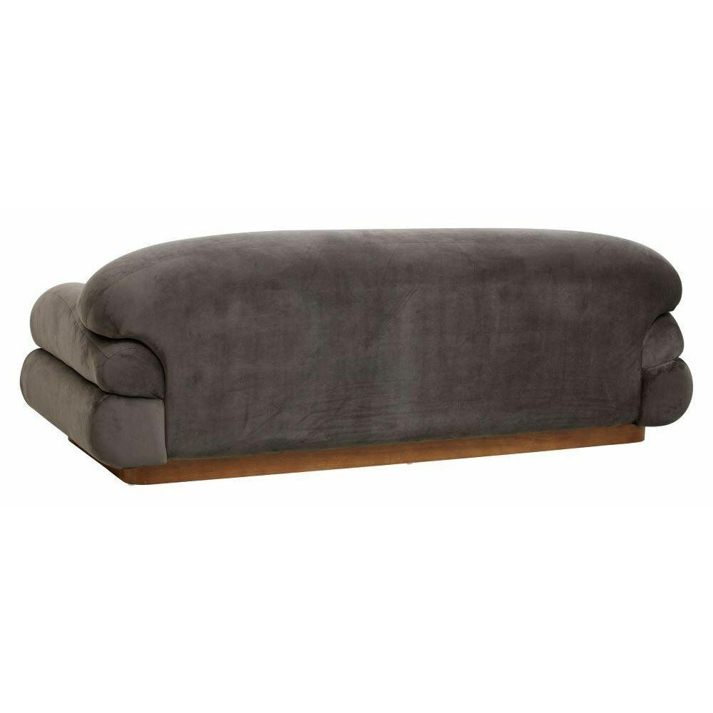 Nordal SOF sofa with velour cover - L214 cm - warm grey