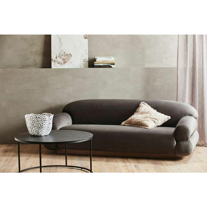 Nordal SOF sofa with velour cover - L214 cm - warm grey