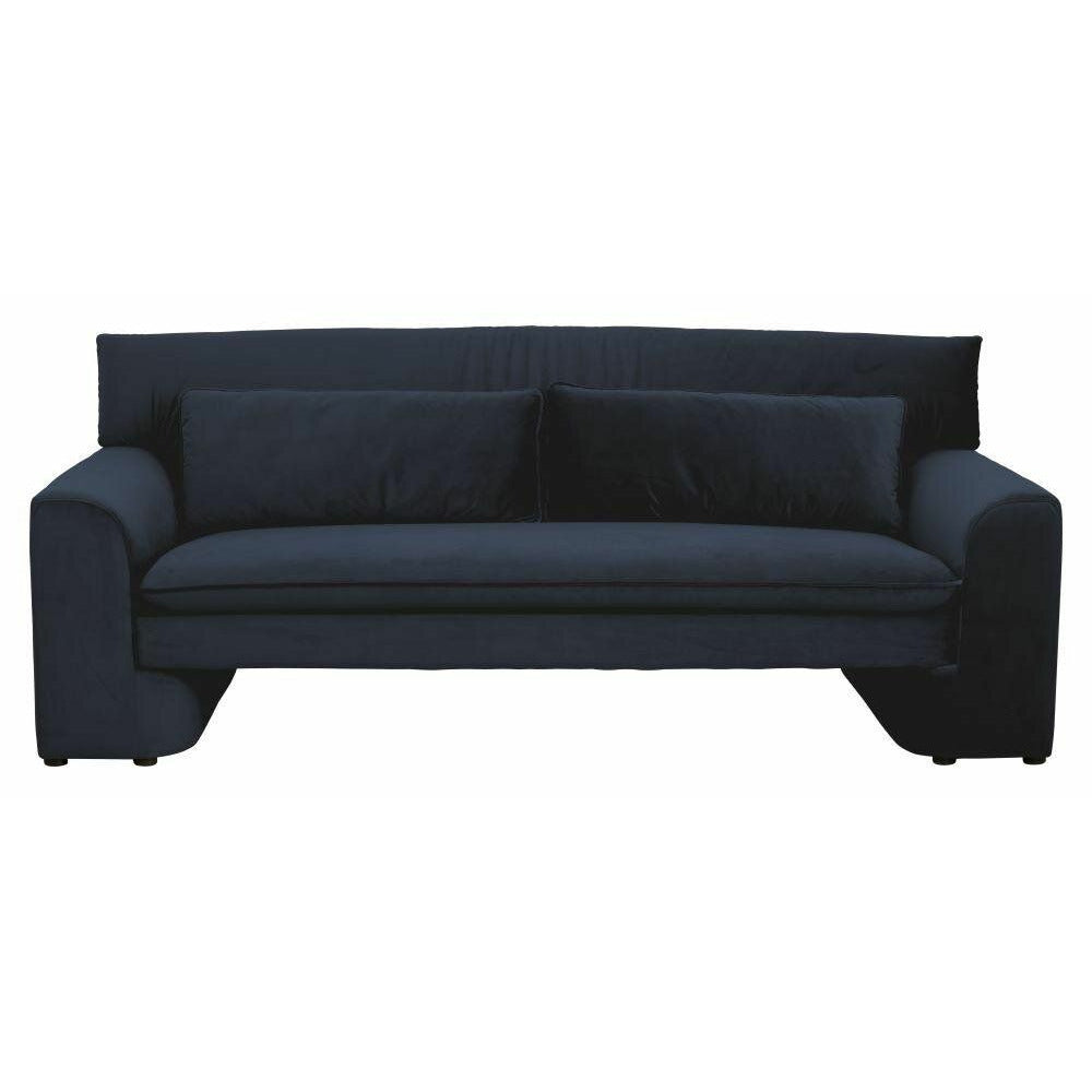 Nordal Geo sofa with upholstery in velor - L215 cm - dark blue