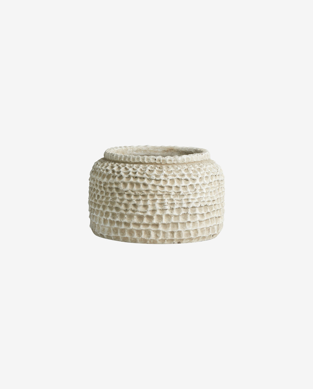 Aoba jar in cement, m - white
