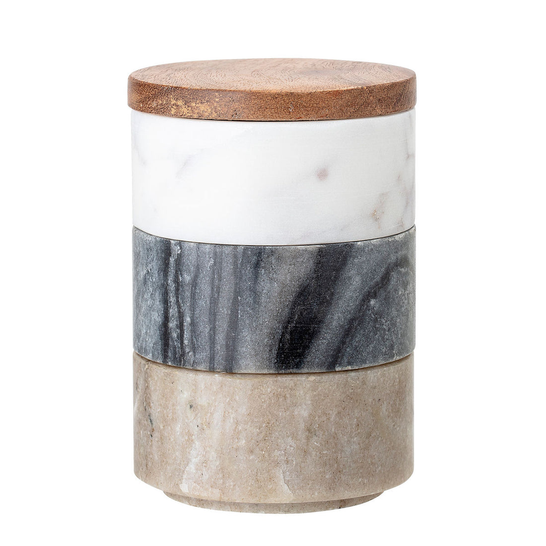 Creative Collection Mael Pot w/lid, white, marble