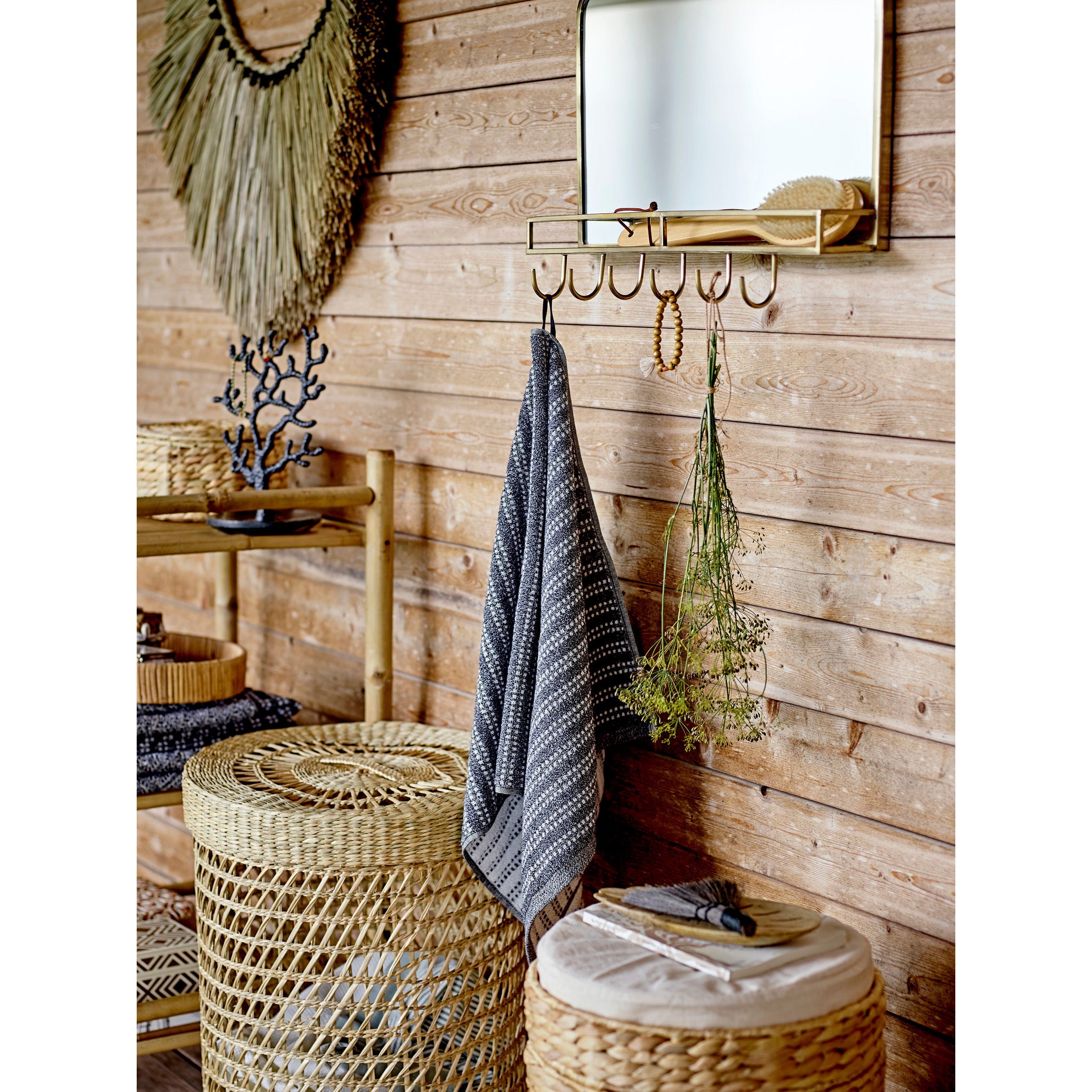 Bloomingville Shona Basket W/Lid, Nature, Vandhyacinth