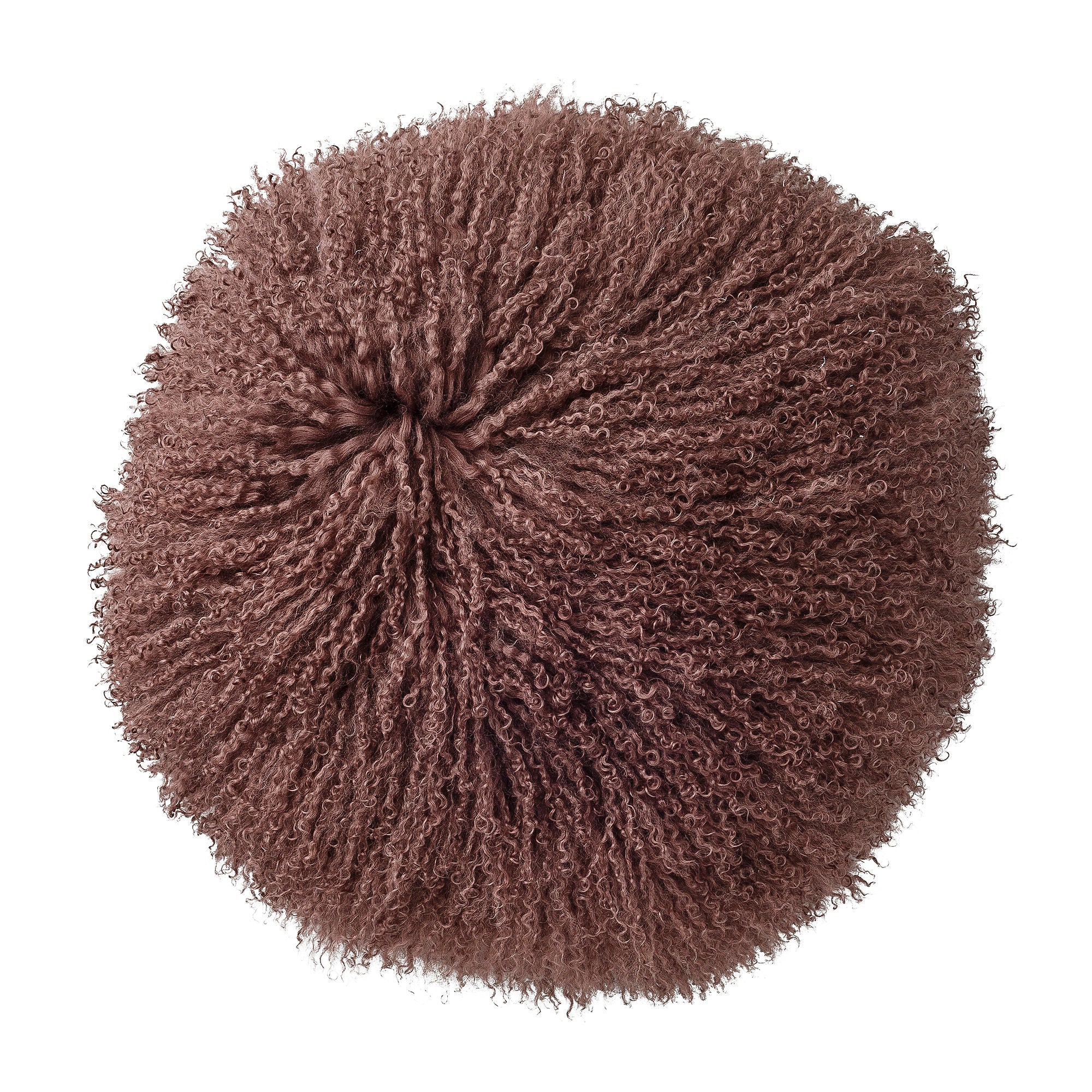 Bloomingville Dogan Pillow, Rosa, Mongolian Lambskin